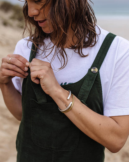 Meadows Cord Dungarees - Fir Tree - Lifestyle
