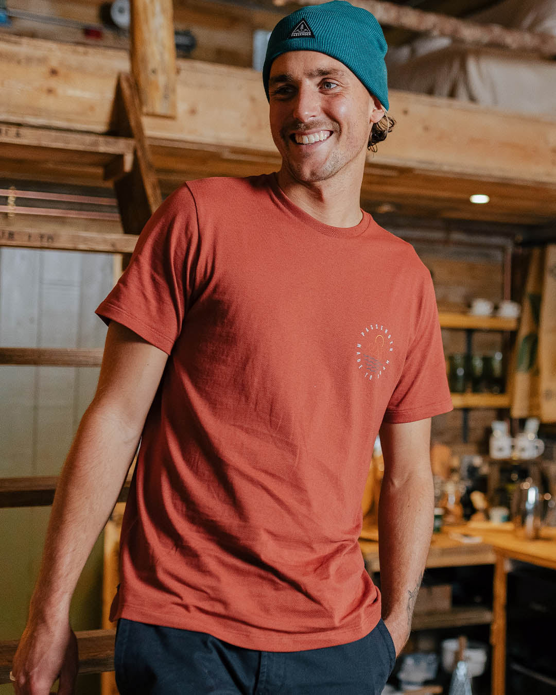 Escapism T-Shirt - Burnt Red - Lifestyle