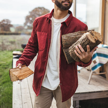 Kodiak Sherpa Lined Cord Overshirt - Russet Brown - Lifestyle