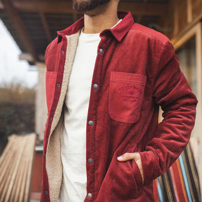 Kodiak Sherpa Lined Cord Overshirt - Russet Brown - Lifestyle
