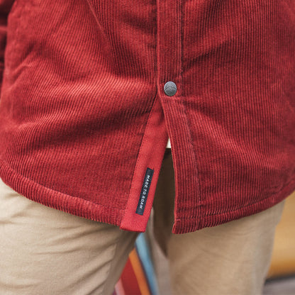 Kodiak Sherpa Lined Cord Overshirt - Russet Brown - Lifestyle
