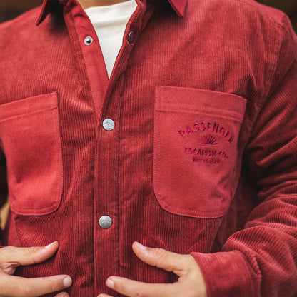 Kodiak Sherpa Lined Cord Overshirt - Russet Brown - Lifestyle