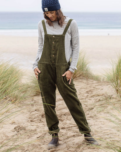 Tiaga Cord Dungarees - Khaki - Lifestyle