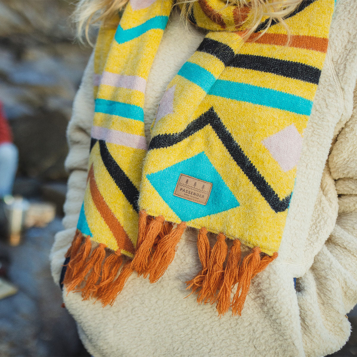 Cabin Scarf - Ochre Yellow - Lifestyle