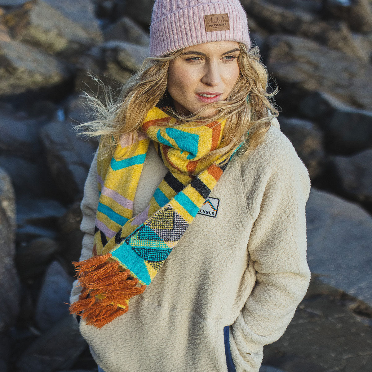 Cabin Scarf - Ochre Yellow - Lifestyle