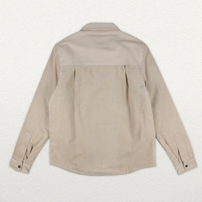 Kodiak Sherpa Lined Cord Shirt - Feather Gray