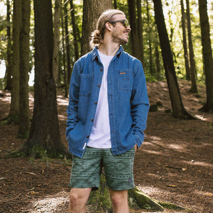 Backcountry Organic Cotton Denim LS Shirt - Washed Denim - Lifestyle