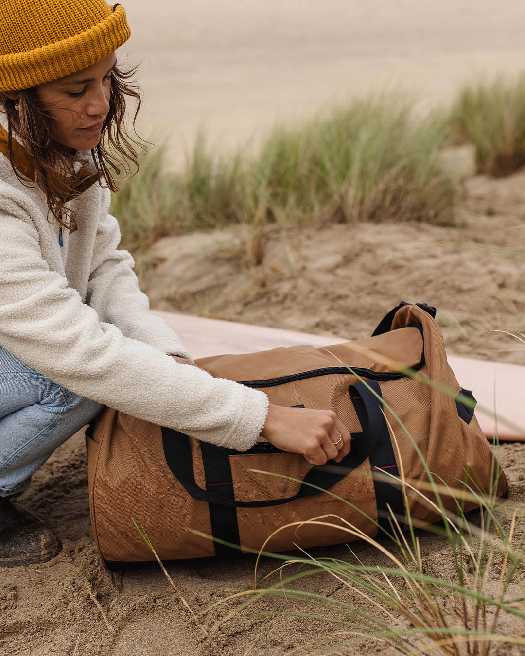 Weekender 58L Polyester Duffle Bag - Golden Brown - Lifestyle