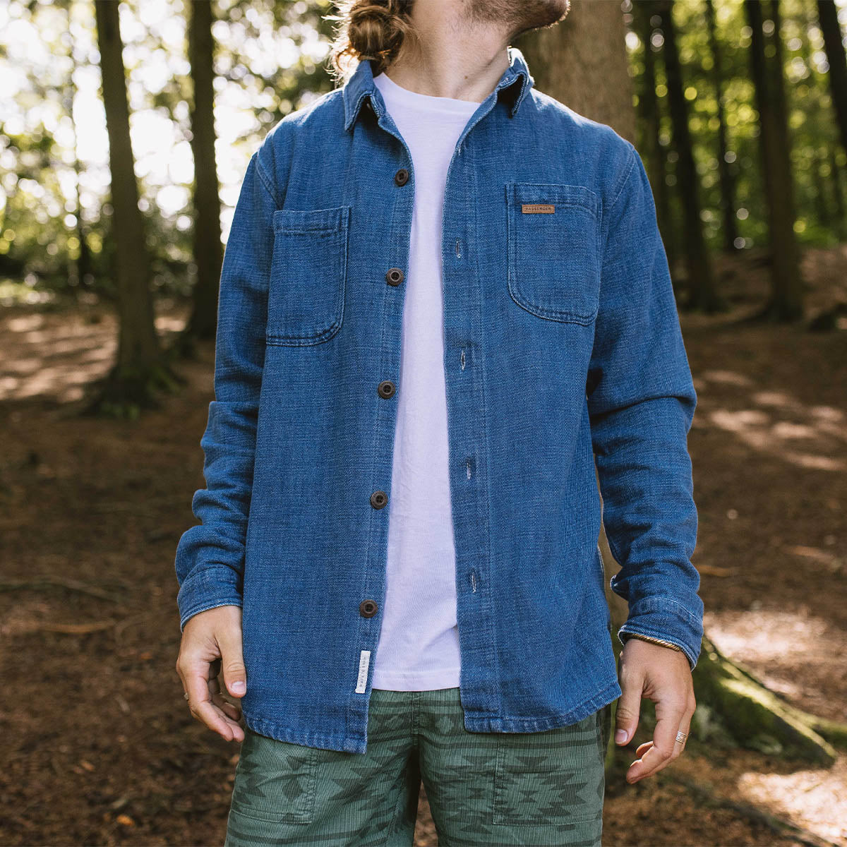 Backcountry Organic Cotton Denim LS Shirt - Washed Denim - Lifestyle