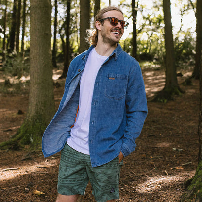 Backcountry Organic Cotton Denim LS Shirt - Washed Denim - Lifestyle