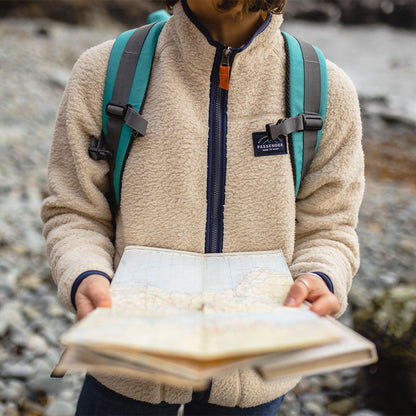 Fairbanks Full Zip Sherpa Fleece - Oatmeal - Lifestyle