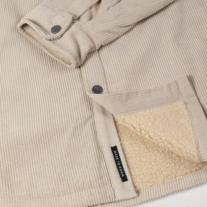 Kodiak Sherpa Lined Cord Shirt - Feather Gray
