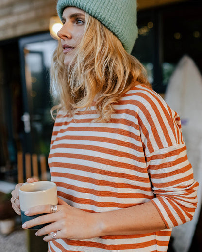 Panorama Striped LS T-Shirt - Glazed Ginger - Lifestyle