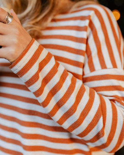 Panorama Striped LS T-Shirt - Glazed Ginger - Lifestyle