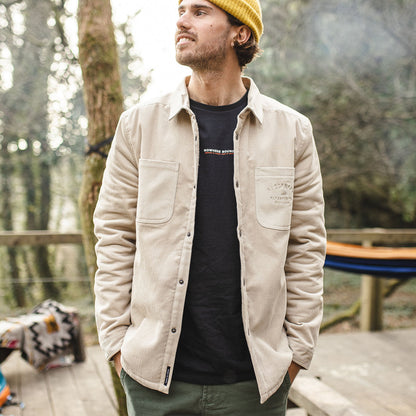 Kodiak Sherpa Lined Cord Overshirt - Feather Grey - Lifestyle