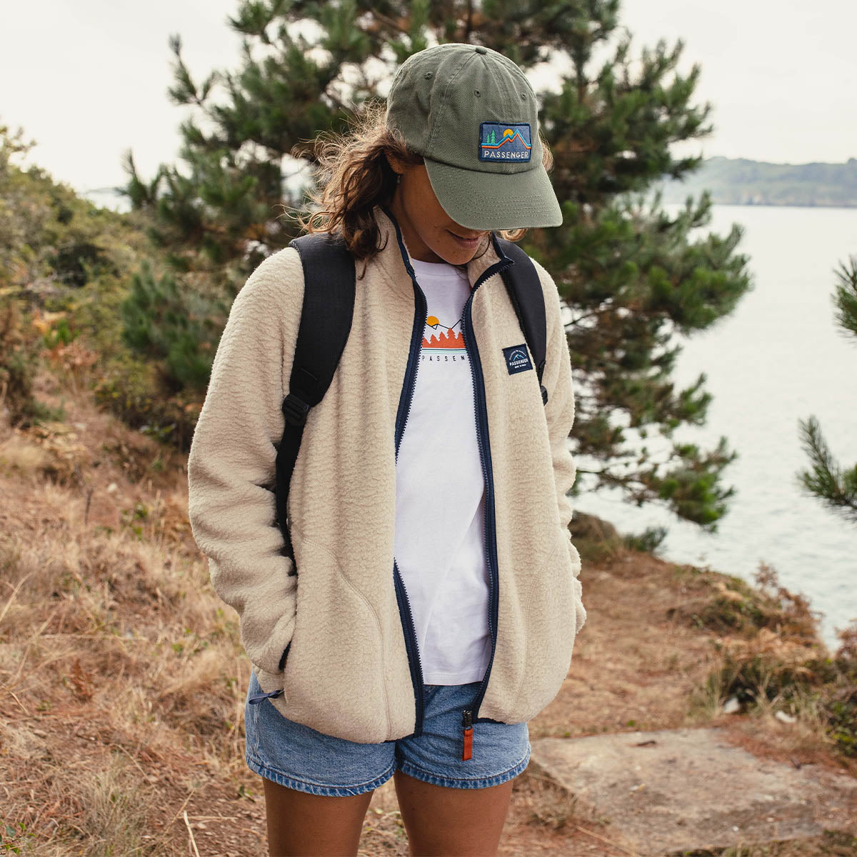Fairbanks Full Zip Sherpa Fleece - Oatmeal - Lifestyle