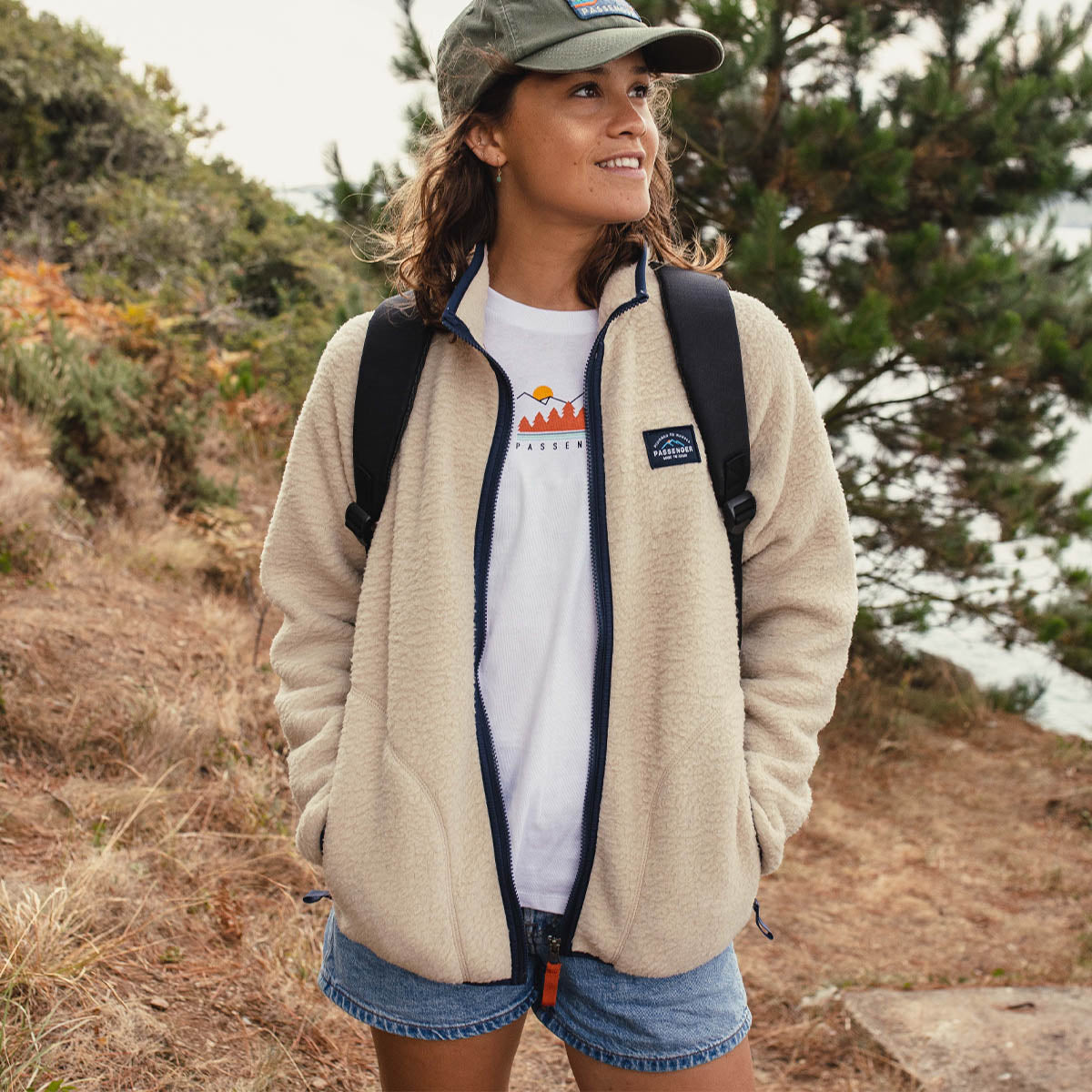 Fairbanks Full Zip Sherpa Fleece - Oatmeal - Lifestyle