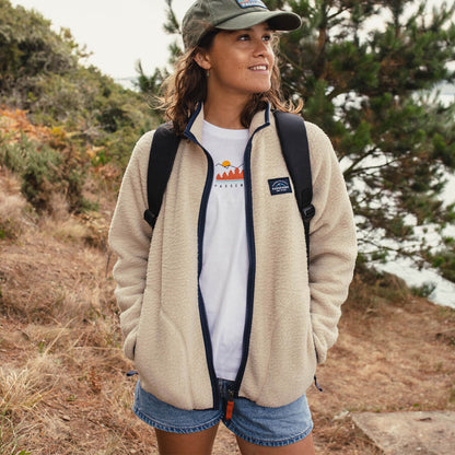 Fairbanks Full Zip Sherpa Fleece - Oatmeal - Lifestyle