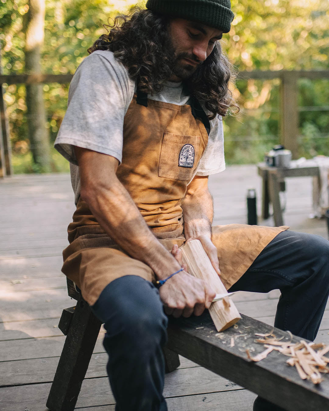Yard Cotton Denim Apron - Coconut - Lifestyle