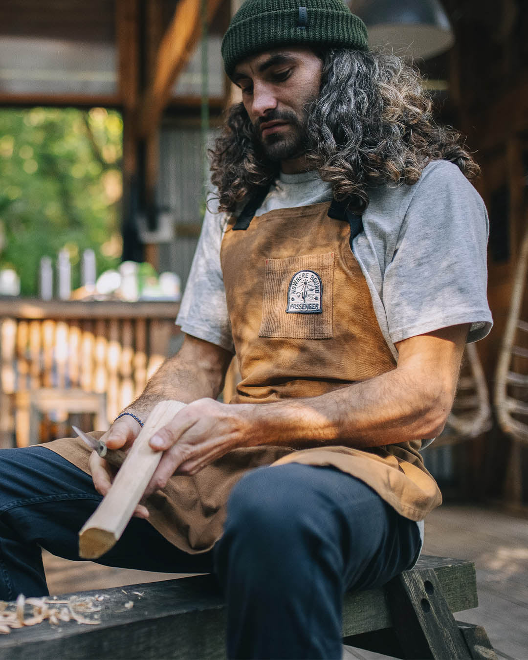 Yard Cotton Denim Apron - Coconut - Lifestyle