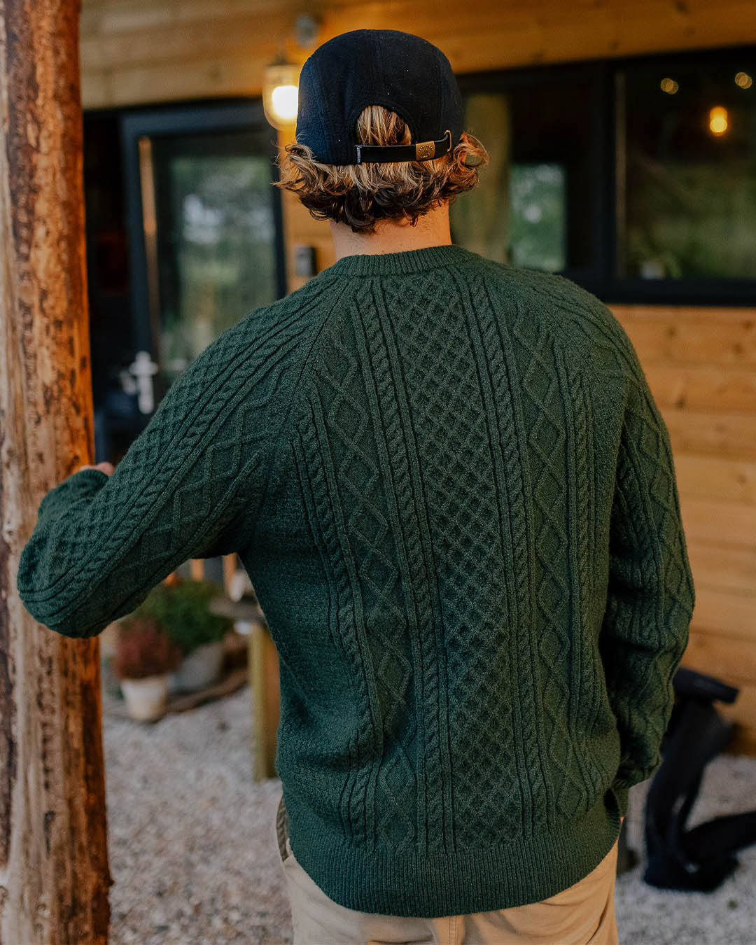 Sandbar Cable Knitted Jumper - Fir Tree - Lifestyle