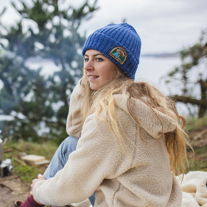 Katira Rib Knit Beanie - Blue Coral - Lifestyle