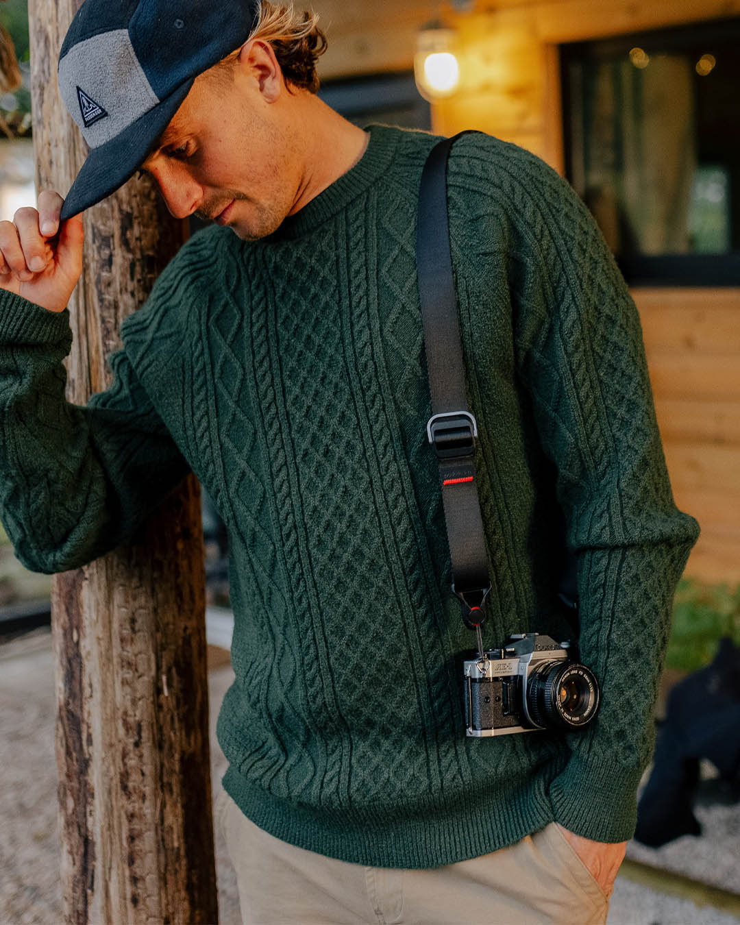 Sandbar Cable Knitted Jumper - Fir Tree - Lifestyle