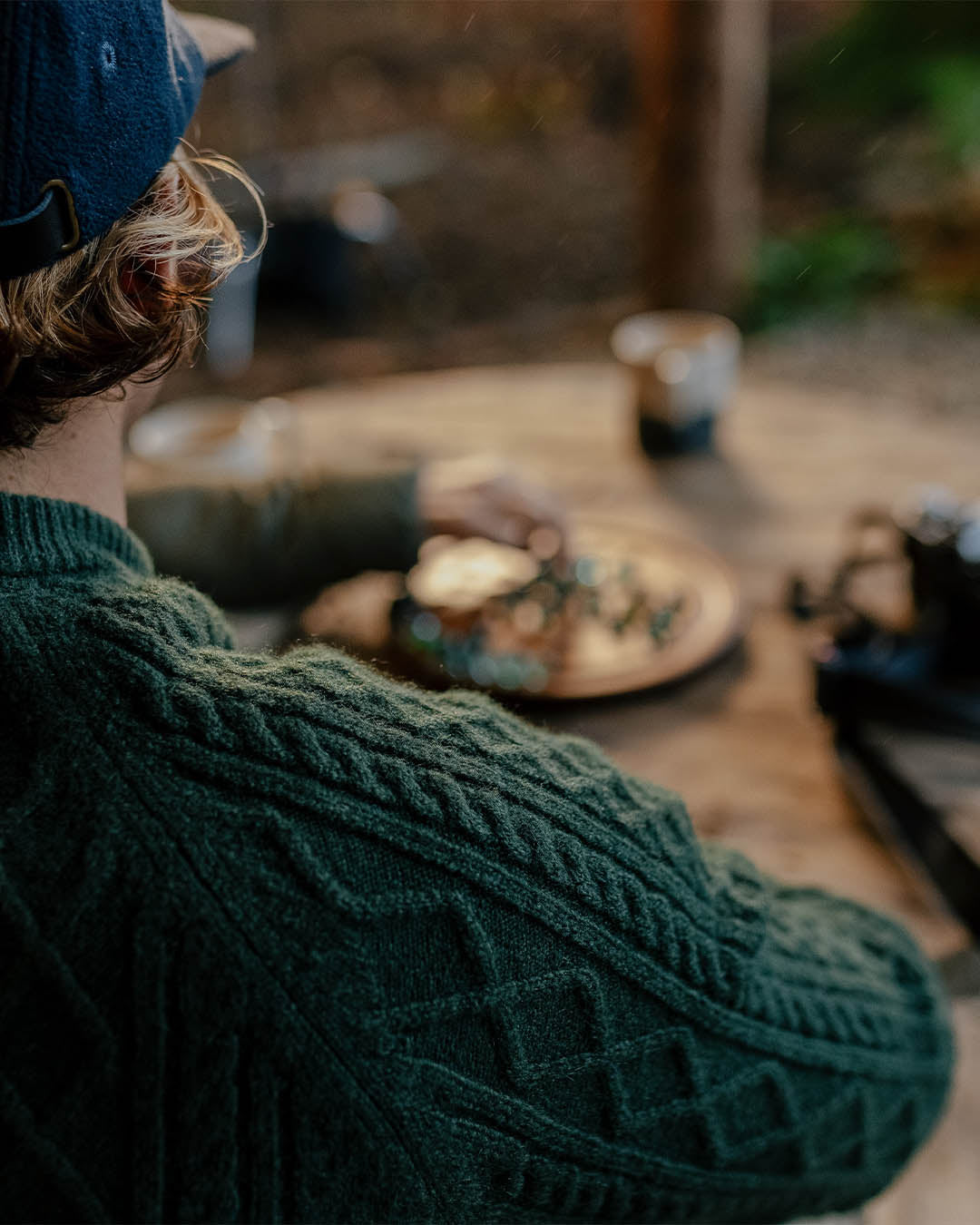 Sandbar Cable Knitted Jumper - Fir Tree - Lifestyle