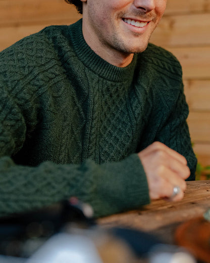 Sandbar Cable Knitted Jumper - Fir Tree - Lifestyle