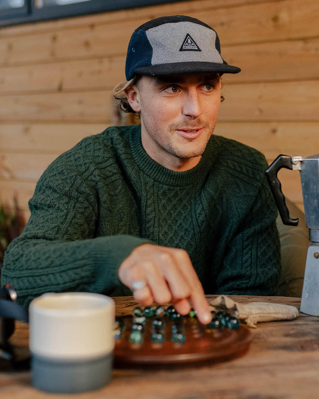 Sandbar Cable Knitted Jumper - Fir Tree - Lifestyle