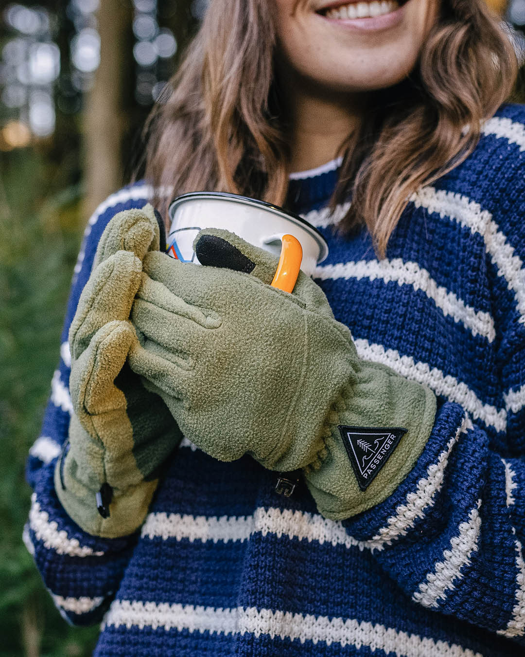 Daytrip Polar Fleece Touch Screen Gloves - Khaki - Lifestyle