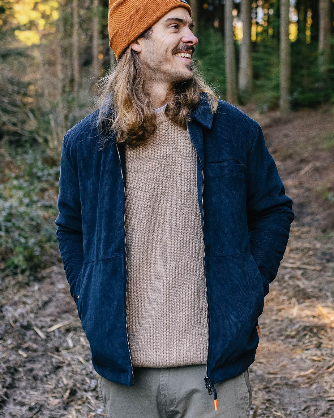 Alder Cord Jacket - Deep Navy - Lifestyle