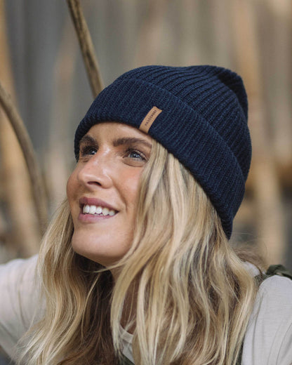 Compass Acrylic Beanie - Rich Navy - Lifestyle - Female