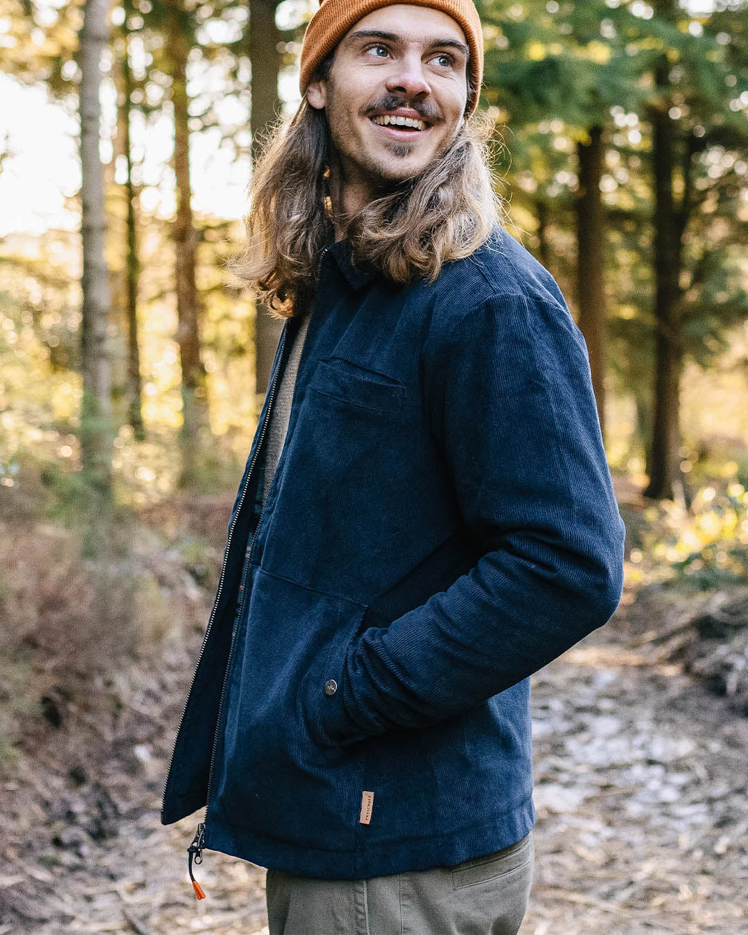 Alder Cord Jacket - Deep Navy - Lifestyle