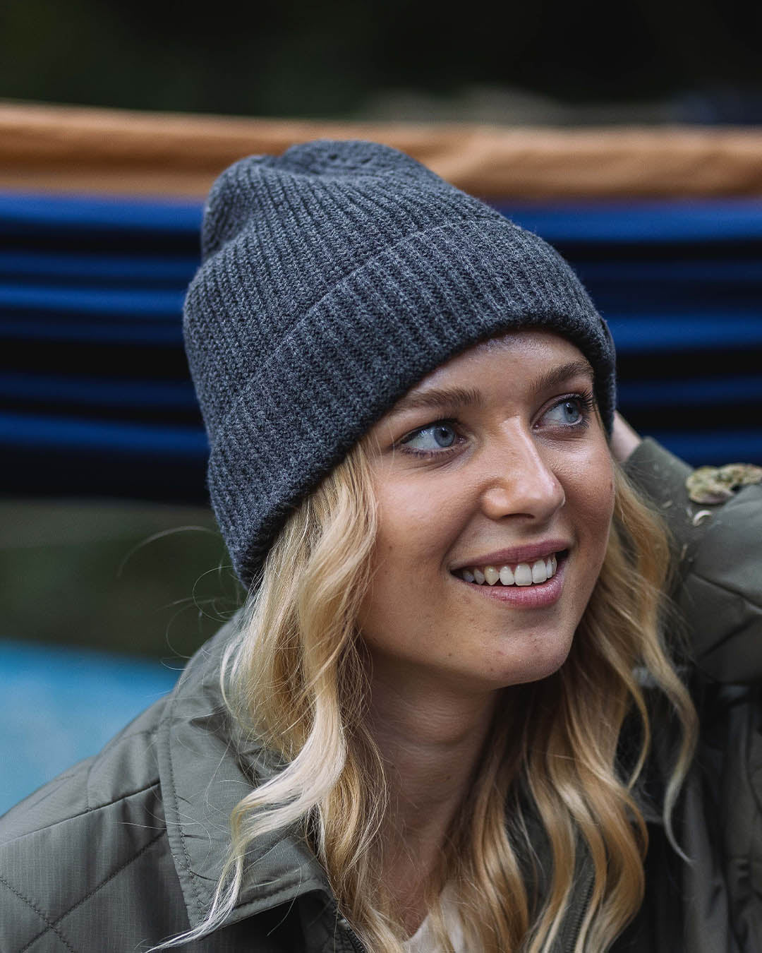 Compass Acrylic Beanie - Charcoal - Lifestyle
