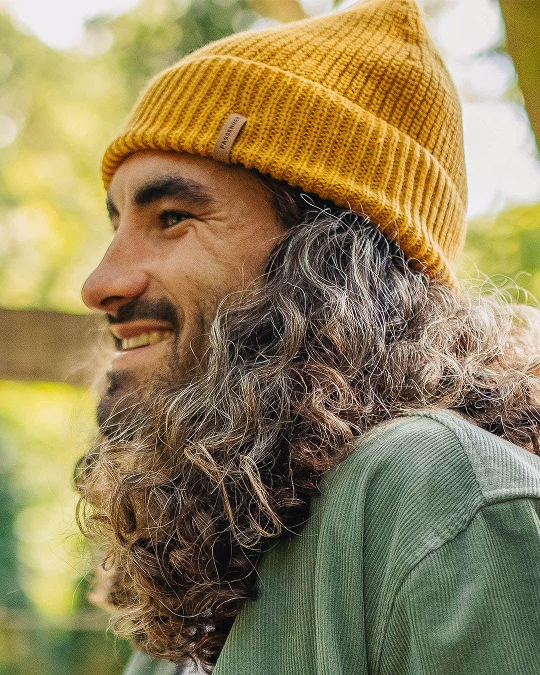 Compass Acrylic Beanie - Mustard Yellow - Lifestyle