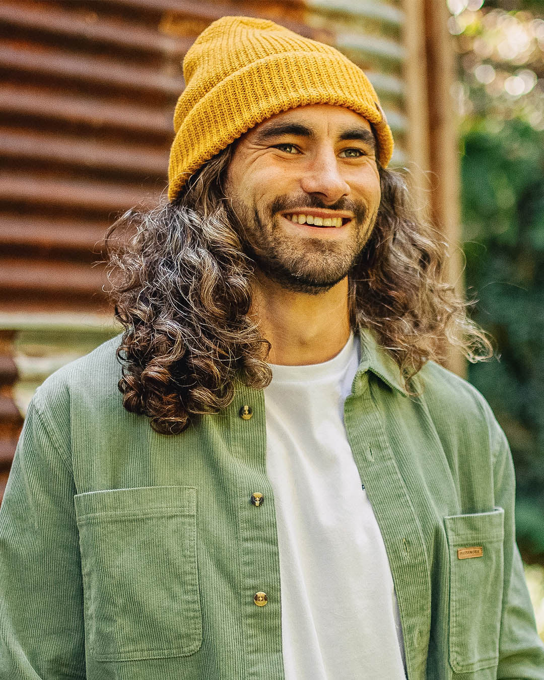 Compass Acrylic Beanie - Mustard Yellow - Lifestyle