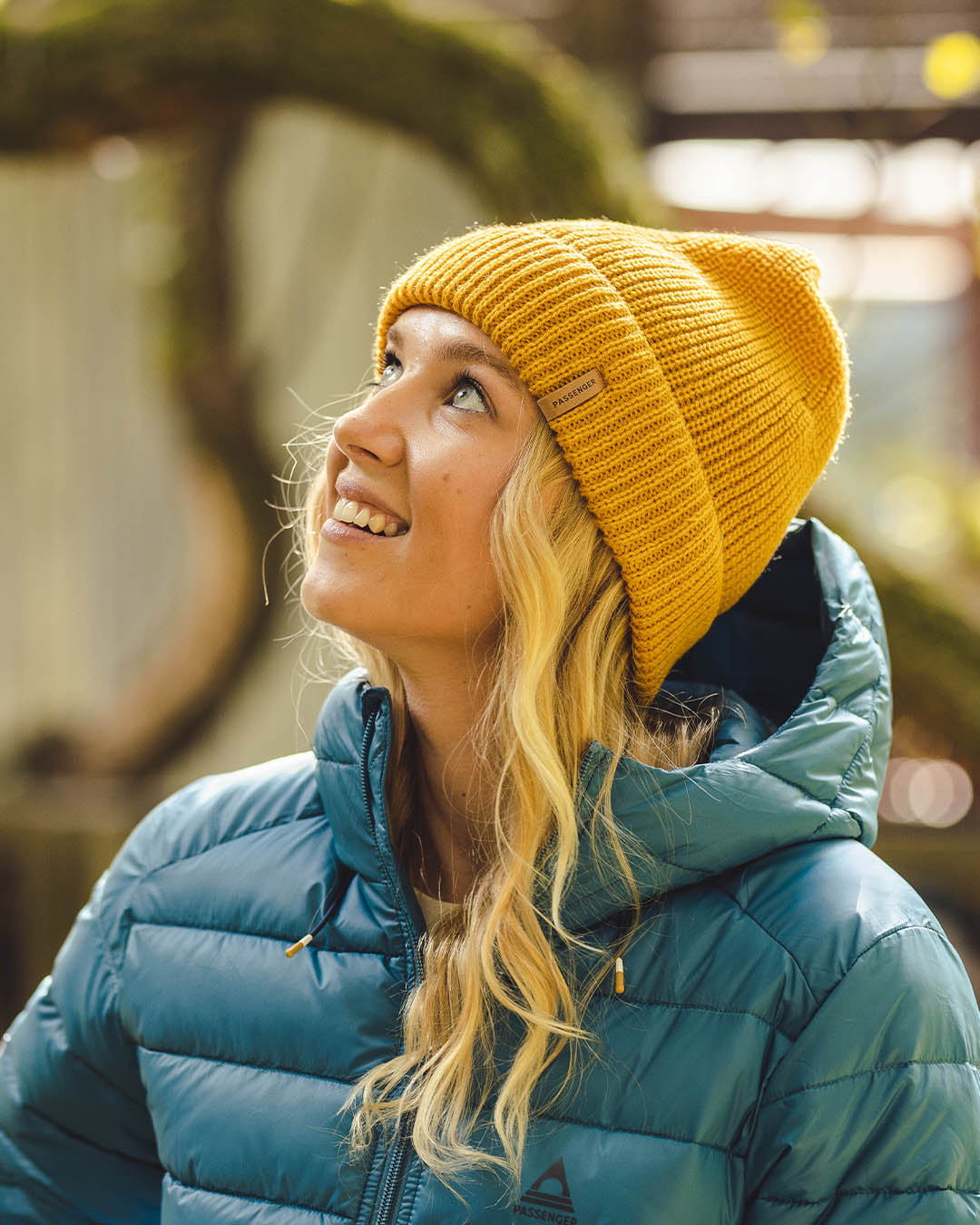 Compass Acrylic Beanie - Mustard Yellow - Lifestyle