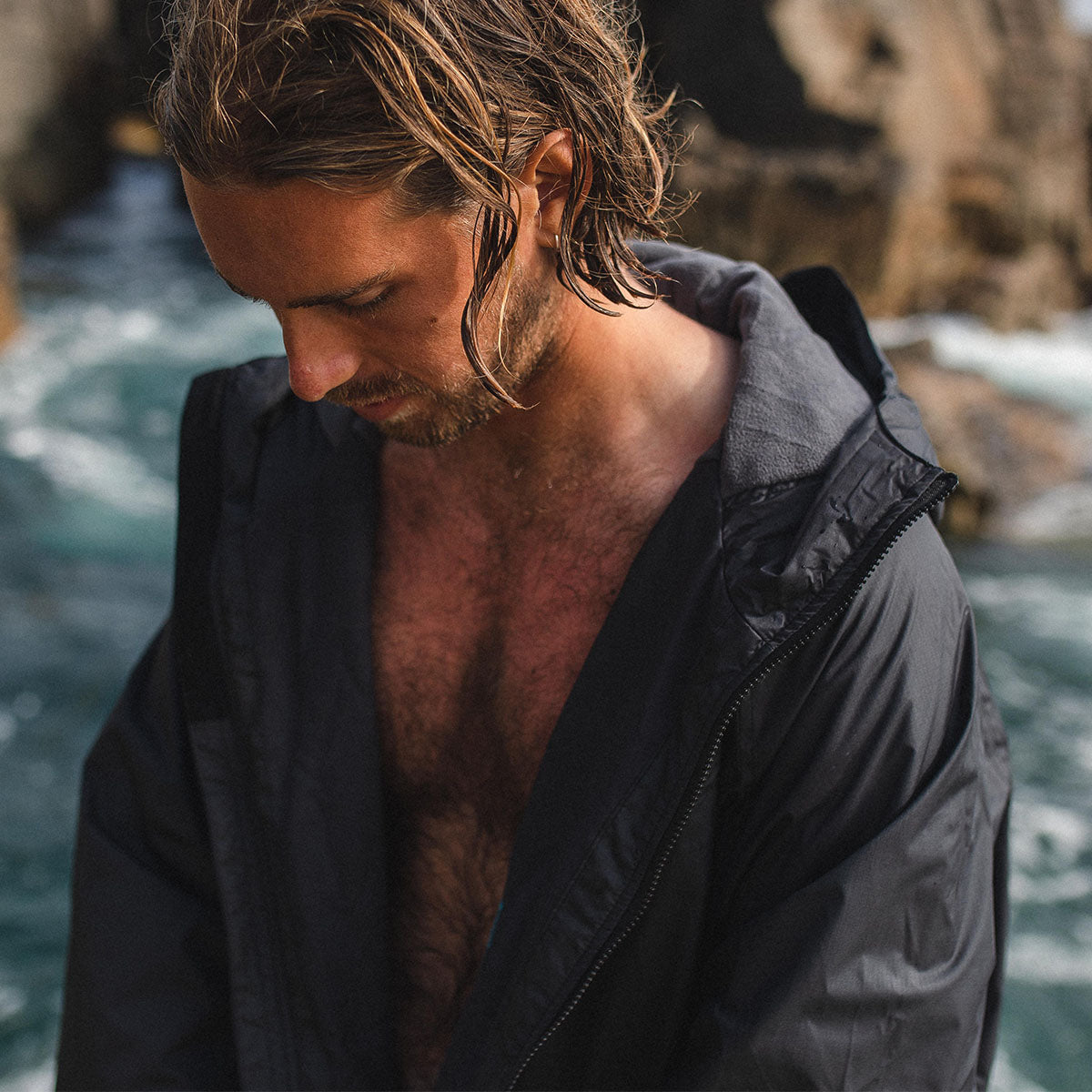Escapism Towel Lined Changing Robe - Black - Lifestyle - Male