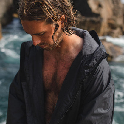 Escapism Towel Lined Changing Robe - Black - Lifestyle - Male