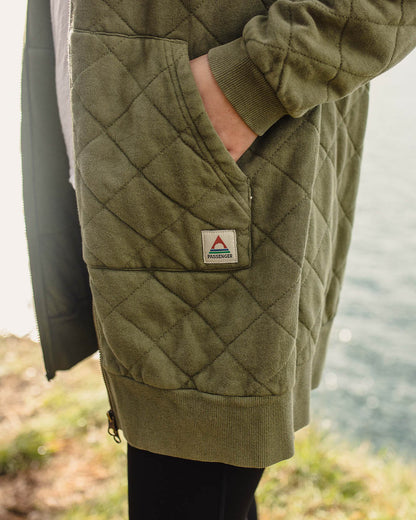Getaway Quilted Full Zip Hoodie - Khaki - Lifestyle