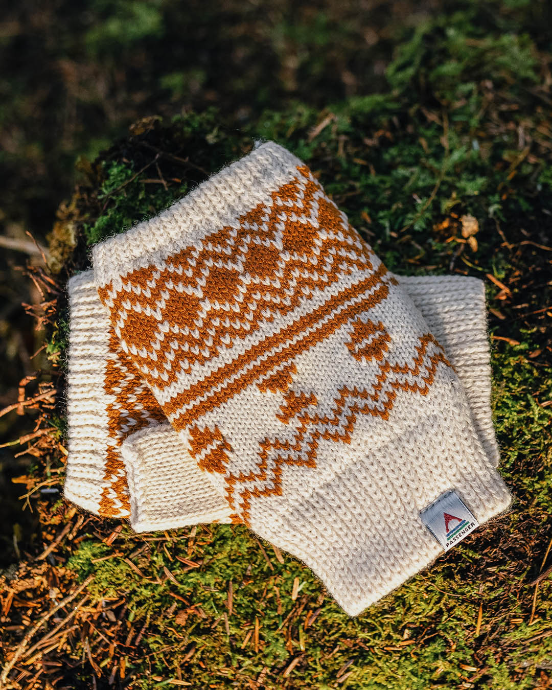 Flurry Fleece Lined Fingerless Mittens - Glazed Ginger - Lifestyle