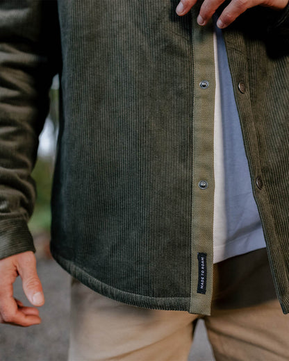 Kodiak Sherpa Lined Cord Overshirt - Dusty Olive - Lifestyle
