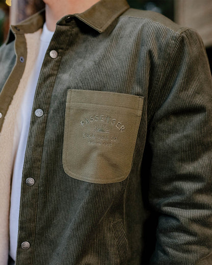 Kodiak Sherpa Lined Cord Overshirt - Dusty Olive - Lifestyle