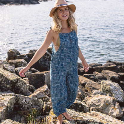 Spirit Jumpsuit - Blue Coral Geo Tile - Lifestyle