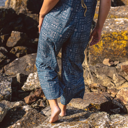 Spirit Jumpsuit - Blue Coral Geo Tile - Lifestyle