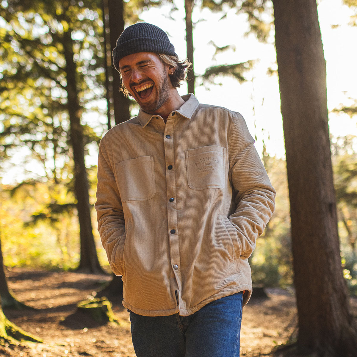 Kodiak Sherpa Lined Cord Overshirt - Feather Grey - Lifestyle