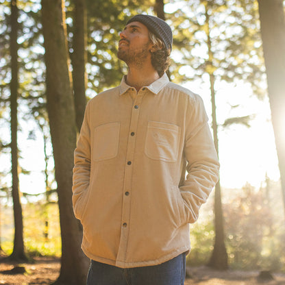 Kodiak Sherpa Lined Cord Overshirt - Feather Grey - Lifestyle