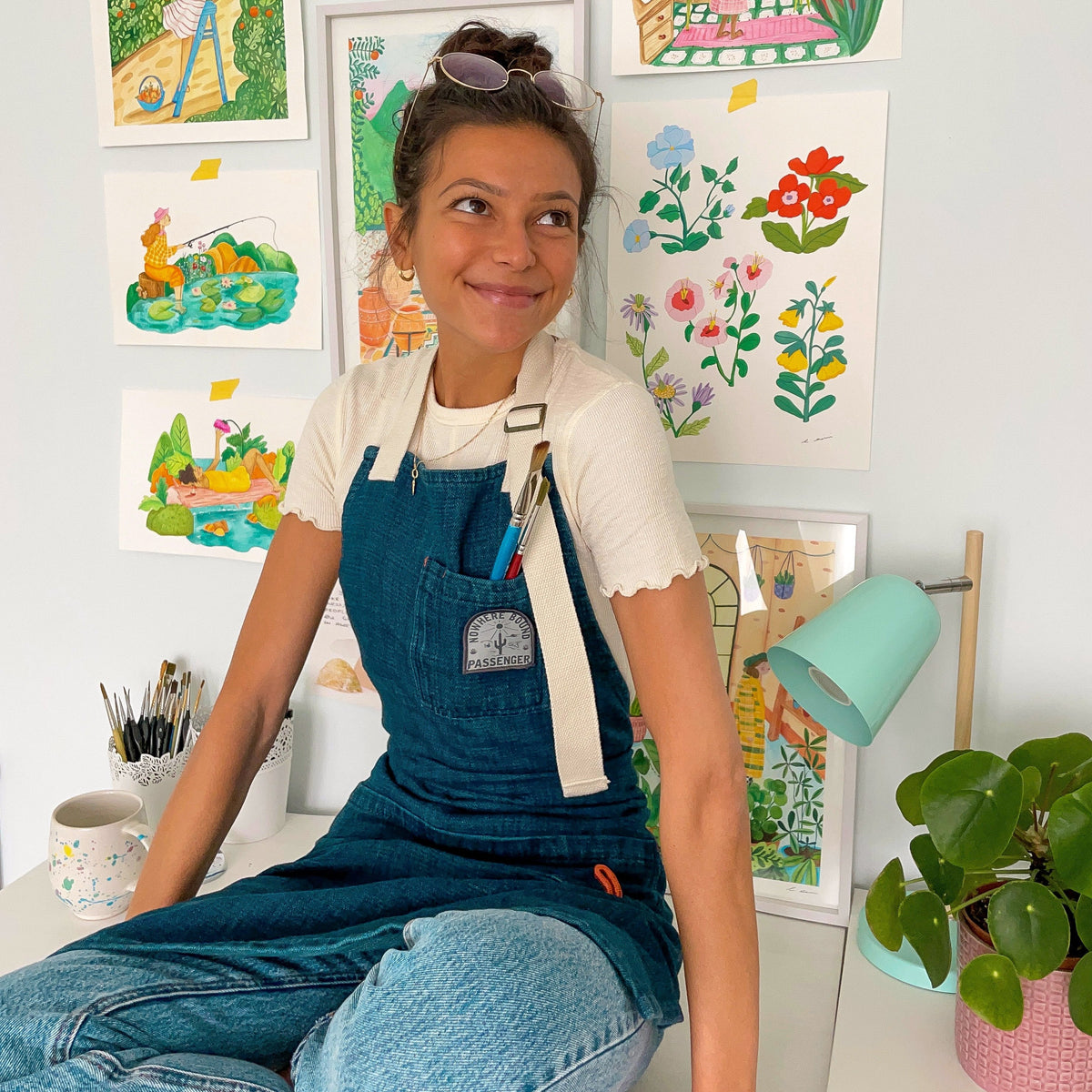 Yard Organic Cotton Denim Apron - Dark Denim - Lifestyle