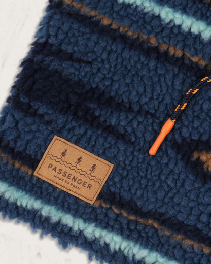 Mulled Sherpa Fleece Snood - Blue Coral Geo Pattern - Lifestyle